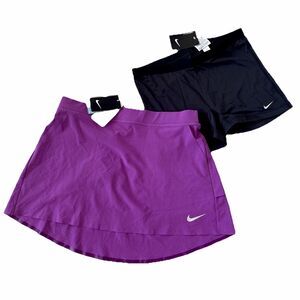 NEW Nike Golf Skirt Size Small Purple With Black Shorts Active Fitness Womens